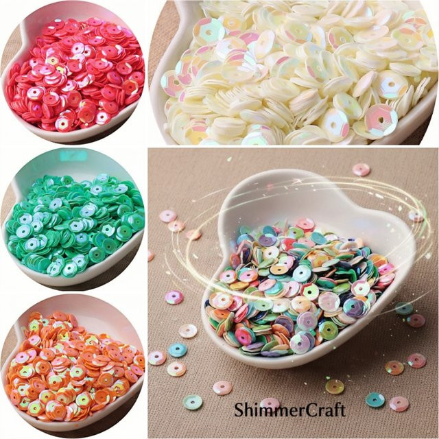 1000 Stück schillernde Pailletten in konkav gebogener Form, 6 mm für DIY Bekleidungsaccessoires - Bild 1
