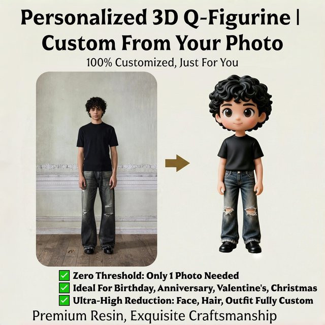 Individuelle 3D-Q-Version Figur mit eigenem Foto von OUZEY als personalisiertes Geschenk und Dekorationsstück - Bild 1