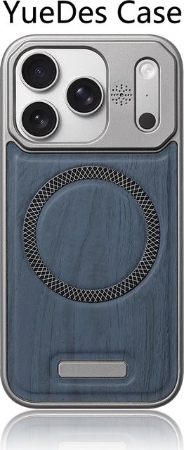 YUEDESHENG Rahmenlose magnetische Hartschale mit Holzmaserung für iPhone 17 Pro Max 16 15 14 13 12 kompatibel mit MagSafe Wireless Charging Slim Case - Bild 1