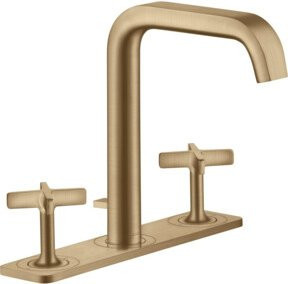 Hansgrohe Axor Citterio E 3-Loch-Waschtischarmatur mit zwei Griffen in Brushed Brass, Farbe: Braun - Bild 1