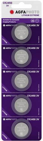AgfaPhoto CR2450 Knopfzelle 3V Lithium 5er Pack Silber - Bild 1