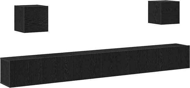 7-teiliges vidaXL TV-Schrankset modern in Schwarz und Eichen-Optik, B/T/H: 100 x 30 x 30 cm - Bild 1
