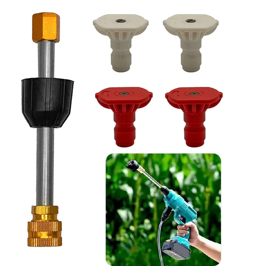Vibratite Hochdruckreiniger Spray Lanze aus Metall mit Schnellanschluss und Adapter für Auto und Waschmaschine in Mehrfarbig - Bild 2