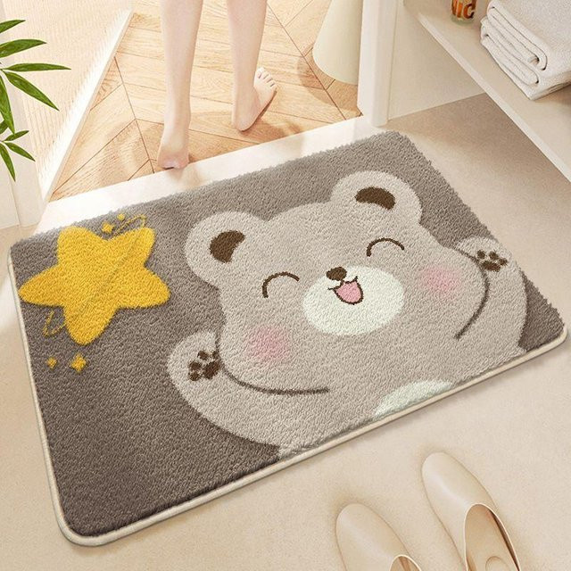 Rutschfeste Badezimmer Saugmatte von Yiran Furniture mit Tier-Motiv in Grau, B/B: 40 x 60 cm - Bild 1