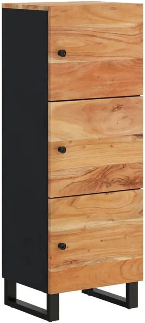 vidaXL Highboard aus Massivholz Akazie und Eisen in Braun mit 3 Türen, B/T/H: 40 x 33 x 110 cm - Bild 1