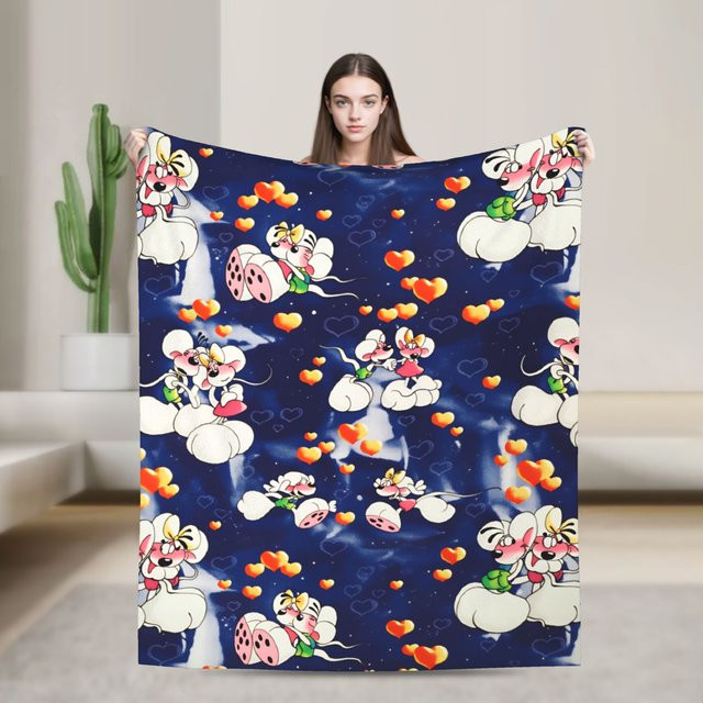 Potdemiel Diddl Weihnachtsdecke aus weichem Flanell in Blau - Bild 1