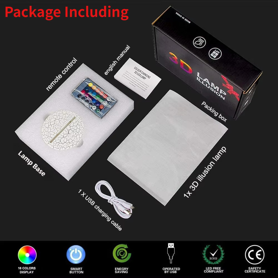 Nighdn LED-Nachtlicht für Kinder mit 16 Farben und Fernbedienung, USB und Batterie, dekorative Tischlampe in Multicolour und Weiß - Bild 3