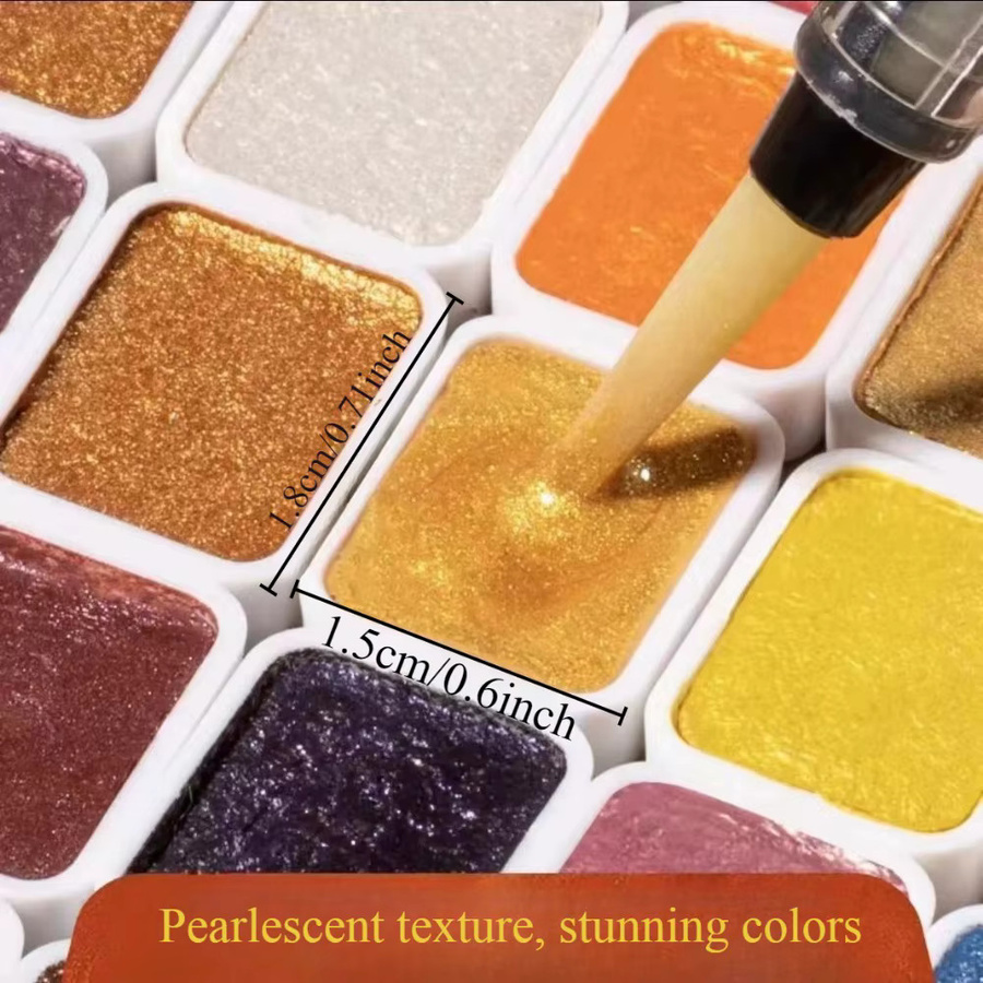 Perlglanz-Aquarellpigmente in Mehrfarben für traditionelle chinesische Malerei, Thangka und Nagelkunst in einer Metallverpackung - Bild 2