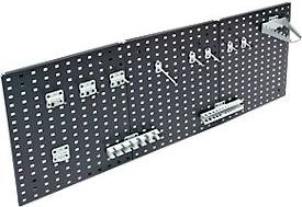 Werkzeughalter Set ADB, 12-teilig, für Lochwände mit 4-Kantlochung 10 x 10 mm und 38 mm Lochabstand, Stahl pulverbeschichtet, Farbe Weißaluminium RAL 9006 - Bild 1