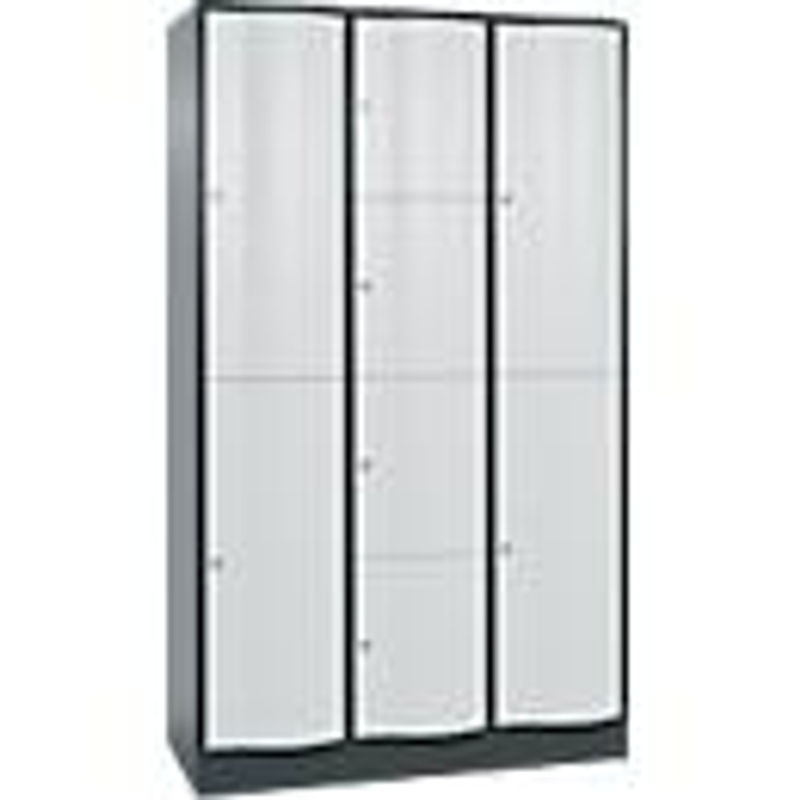 C+P Kombi-Schließfachschrank Resisto mit 3 Abteilen und 8 Fächern, Anthrazitgrau/Lichtgrau, B/T/H: 114,8 x 54,0 x 195,0 cm - Bild 2