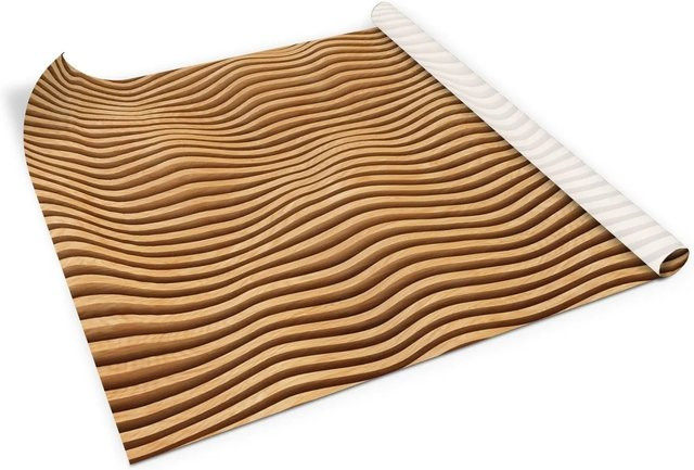 Tulup Möbelfolie 3D-Holzwellen in Mehrfarbig Braun, Matt, Breite: 100 cm, Tiefe: 50 cm - Bild 1