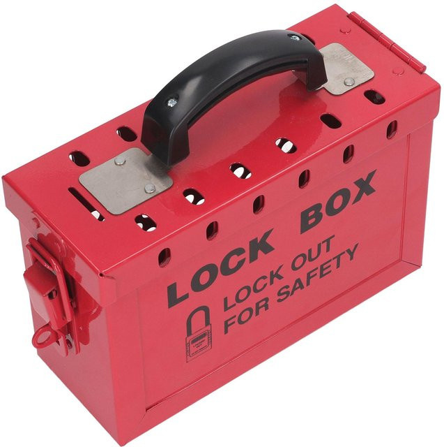 Tragbare Sicherheits-Lockout-Tagout-Gruppen-Schließbox von Painter in Schwarz mit 13 Messgeräten aus Edelstahl für OSHA-Compliance - Bild 1