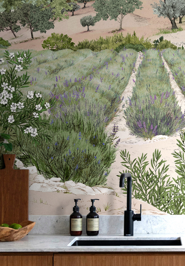 Isidore Leroy Mural Provence Printemps Panel A Wandtapete mit floralem Naturmotiv in Mehrfarbig - Bild 2