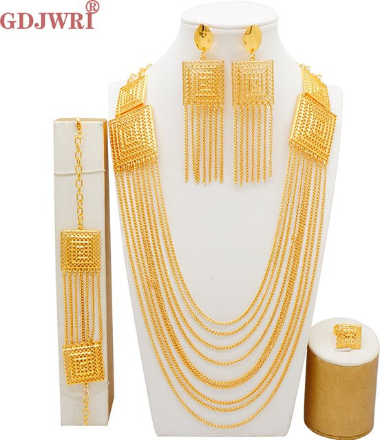 Schmuck-Set GDJWRI, goldfarben, afrikanisch-indisch, Damen - Bild 1