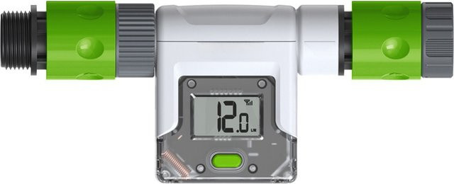 TOOLTOP Intelligenter WLAN-Wasserdurchflussmesser in Weiß zur Echtzeit-Verbrauchsverfolgung und digitalen Überwachung für Garten- und Rasensprinkler-Bewässerungssysteme - Bild 1