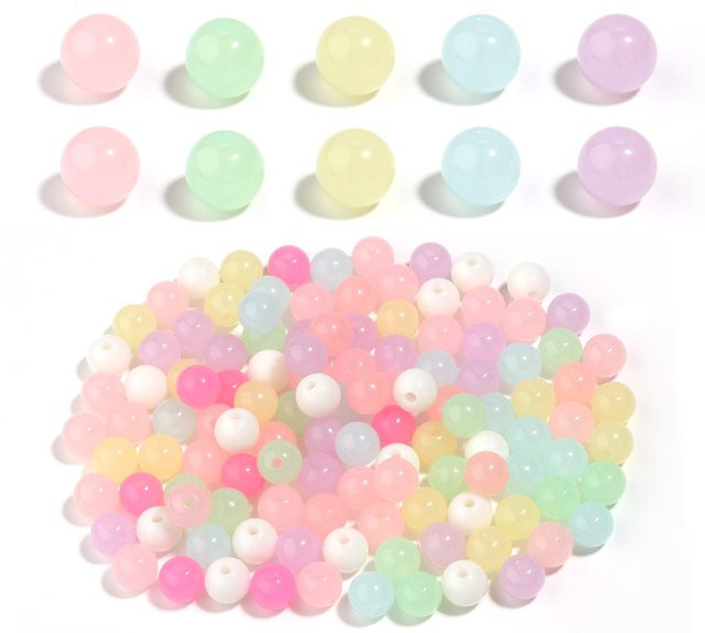 lingsai Acryl-Gelee-Farbperlen, rund, 4-16 mm, Spacer-lose Perlen - Bild 1