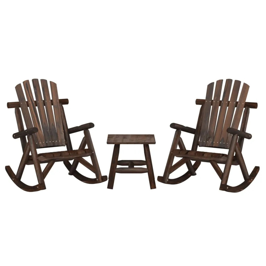 vidaXL 3-tlg Garten-Lounge-Set Modell 7 aus Fichtenholz in Braun im Adirondack-Stil - Bild 2