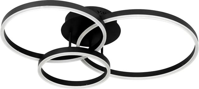 NETTLIFE LED Deckenleuchte aus Metall in Schwarz, dimmbar mit Fernbedienung, Breite: 82 cm - Bild 1