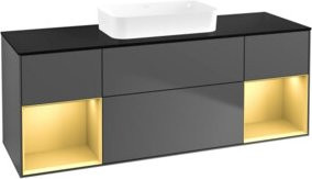 V&B Waschtischunterschrank Finion in Anthrazit lackiert, B/T/H: 160 x 50,1 x 50,1 cm - Bild 1