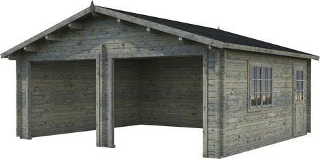 Palmako Holzgarage Roger aus Fichte in Grau mit Nebeneingangstür, Fenster und Schließzylinder, B/T: 575 x 510 cm - Bild 2
