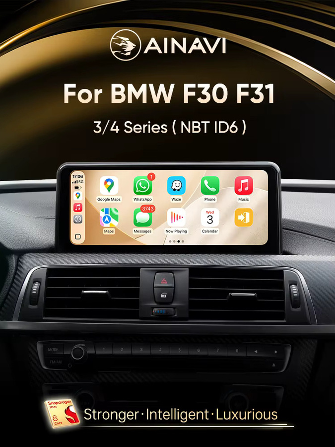 AINAVI Autoradio für BMW 3er F30 F31 F32 F33 F34 F35 F36 mit Android 13 Linux-System, kabelloses Carplay und Android Auto, HD IPS Touchscreen, GPS und Bluetooth, Schwarz - Bild 5