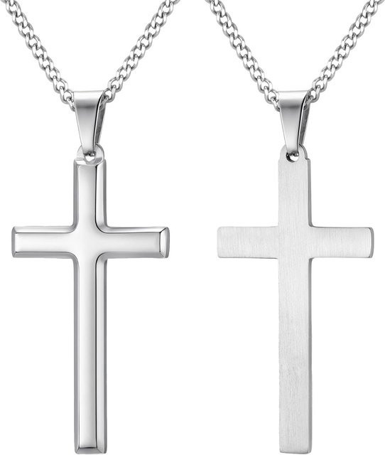 Goxygen Kreuz Halskette, Edelstahl, Gold, Unisex, 60cm - Bild 1