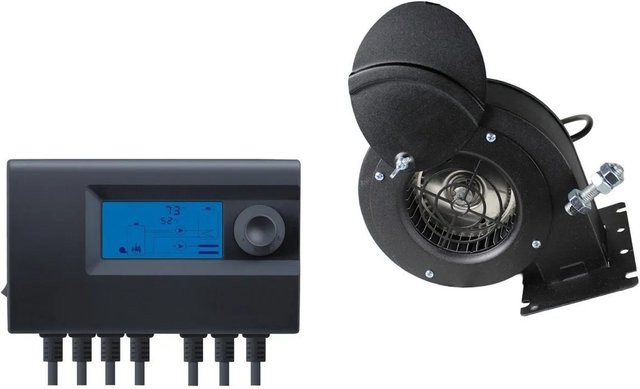Euroster Kesselregelung 11WB mit RV-14RK Gebläse und LCD-Display in Schwarz - Bild 1