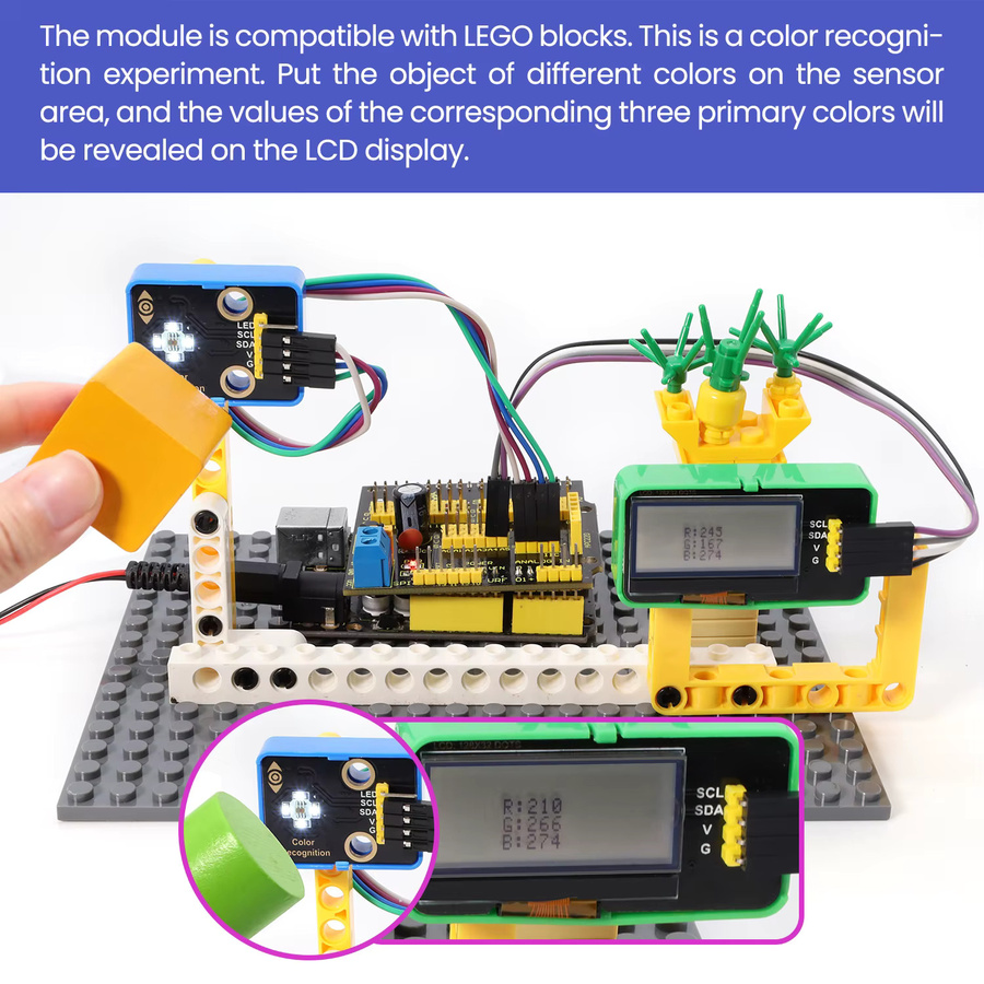 Keyestudio TCS34725 Farberkennungssensor DIY elektronische Bausteine kompatibel mit Arduino, Microbit und Lego-Bausteinen - Bild 5