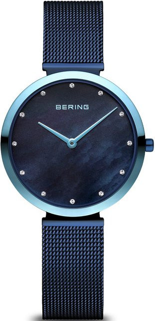 Bering Damenuhr, Quarz, Edelstahl, Blau, 32 mm, 3 ATM - Bild 1