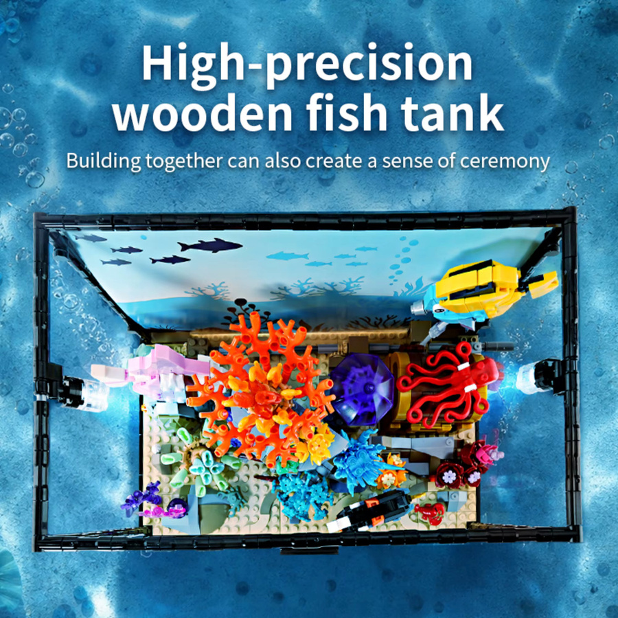 Unterwasserwelt-Aquarium-Baustein-Set, Meerestiere, 1318 Teile - Bild 4