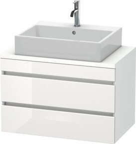 Duravit Waschtischunterschrank Com DuraStyle in Weiß Hochglanz mit 2 Schubladen, Breite: 80 cm, Tiefe: 47,8 cm, Höhe: 51,2 cm - Bild 1