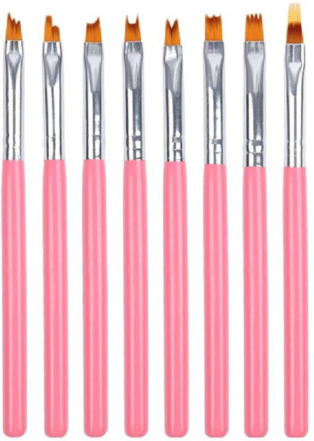 OTRESS Nagelkunstpinsel-Set, 8-teilig, rosa - Bild 1