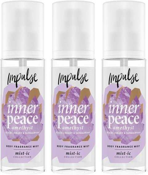 Impulse Inner Peace Körperspray, Fruchtig, Sandelholz, 3x150 ml, Unisex - Bild 1