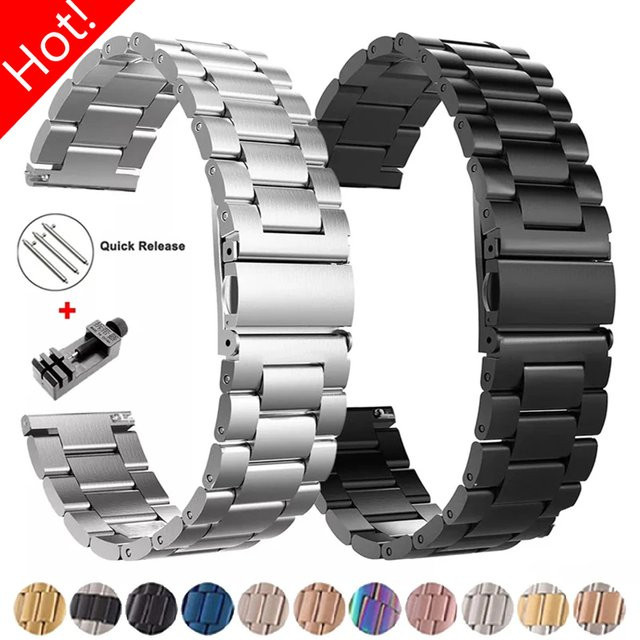 CAOWTAN Uhrenarmband Edelstahl, Silber, 22 mm, 20 mm, Unisex - Bild 1