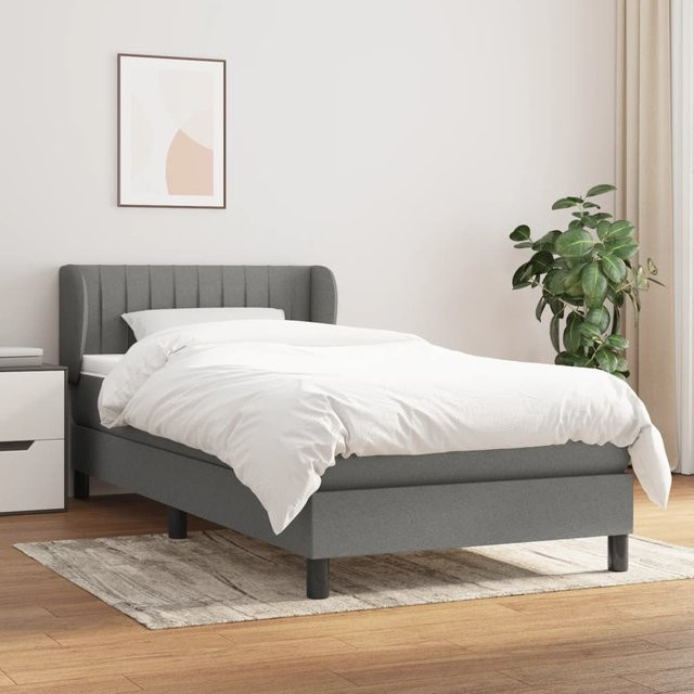 vidaXL Boxspringbett mit Matratze Dunkelgrau B/T/H: 80 x 200 x 88 cm - Bild 2