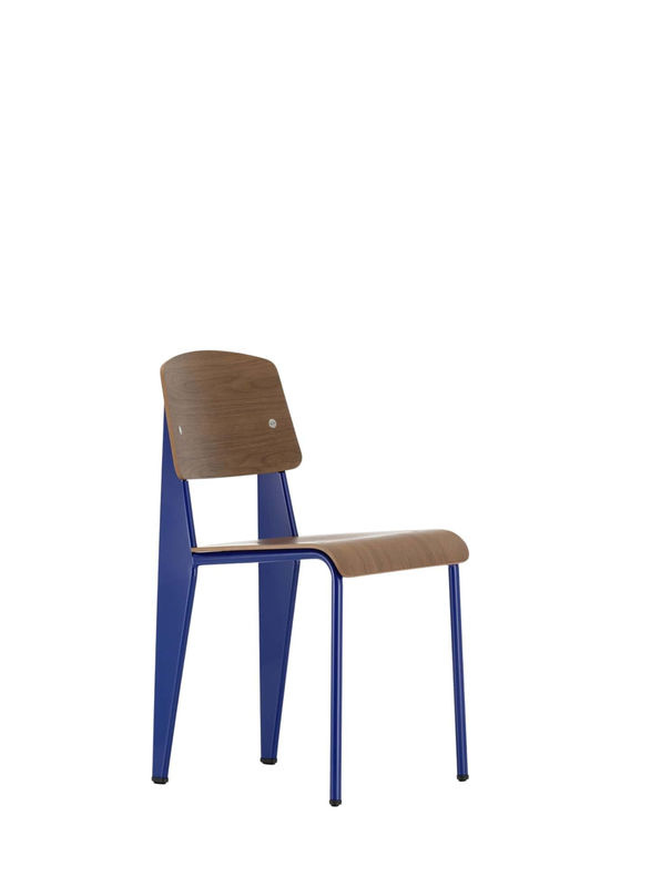 Vitra Standard Stuhl in Blau aus Massivholz und pulverbeschichtetem Metall im modernen Design - Bild 2