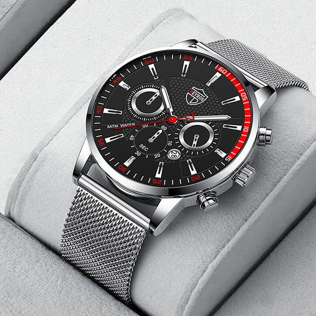 DEYROS Armbanduhr Quarz, Edelstahl, Silber, Herren - Bild 1