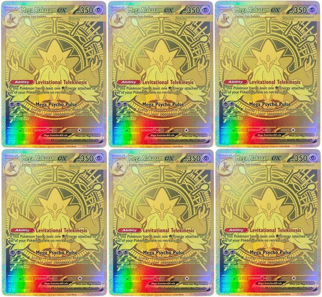 Keeppley Pokemon TCG Englische Mega Alakazam Gengar Gyarados Raichu Blaziken ex Karte, Spielzeug - Bild 1