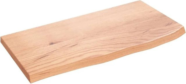 vidaXL Wandregal aus Massivholz Eiche in Hellbraun, B/H/T: 60 x 30 x 2 cm - Bild 1