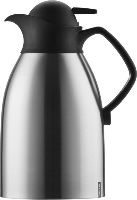 Helios Edelstahl-Isolierkanne mit Drucktaste, 1,5 l, silber/schwarz, Durchmesser: 13,6 cm, Höhe: 25,0 cm - Bild 1
