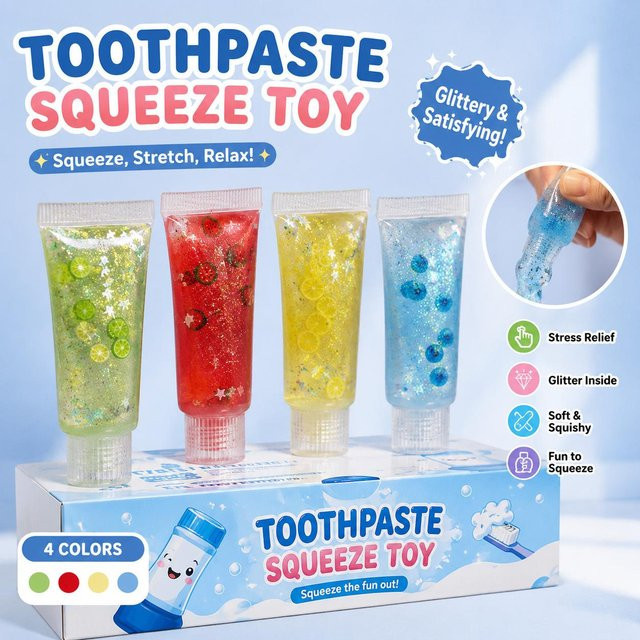 A Family Of Home Textiles Squishy Fruchtgefüllte Malzzucker Zahnpasta Stressabbau Spielzeug, Weich, Langsam Aufgehend, Verformbar, Quetsch Fidget Sensorisches Spielzeug - Bild 1