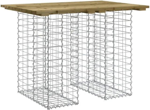 DELUKE Gartenbank TELLE aus Stahl und Kiefernholz in Braun, B/T/H: 100 x 70 x 72 cm - Bild 1