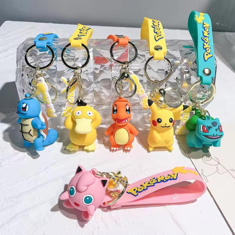 Pokémon Pikachu Schlüsselanhänger aus PVC in Multicolor als Anime-Dekoration und Spielzeug für Kinder - Bild 1