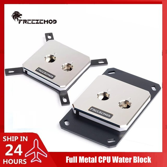 FREEZEMOD Vollmetall-CPU-Wasserblock für AMD AM5 und Intel 1700 mit Aurora 5 V ARGB SYNC in Silber, Breite: 6 cm, Breite: 6 cm - Bild 1