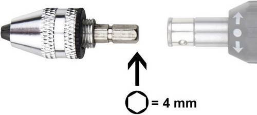 Donau Elektronik Schnellspannfutter MBS01 mit 4mm Sechskant Bit in Silber, Spannbereich 0,3 - 3,2mm - Bild 1