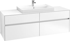 Villeroy & Boch Waschtischunterschrank Collaro in Weiß mit integrierter LED-Beleuchtung und Innenschubladen, B/T/H: 160 x 54,8 x 50 cm - Bild 1