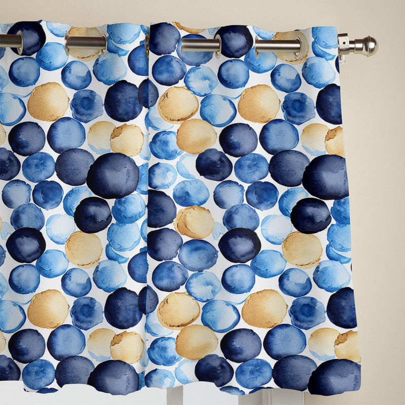 Luxus Aquarell Makronen Vorhang von Super Six in Grau, halbtransparentes Dekovolt für Wohnzimmer, Schlafzimmer und Küche, Breite: 135 cm, Höhe: 60 cm - Bild 4
