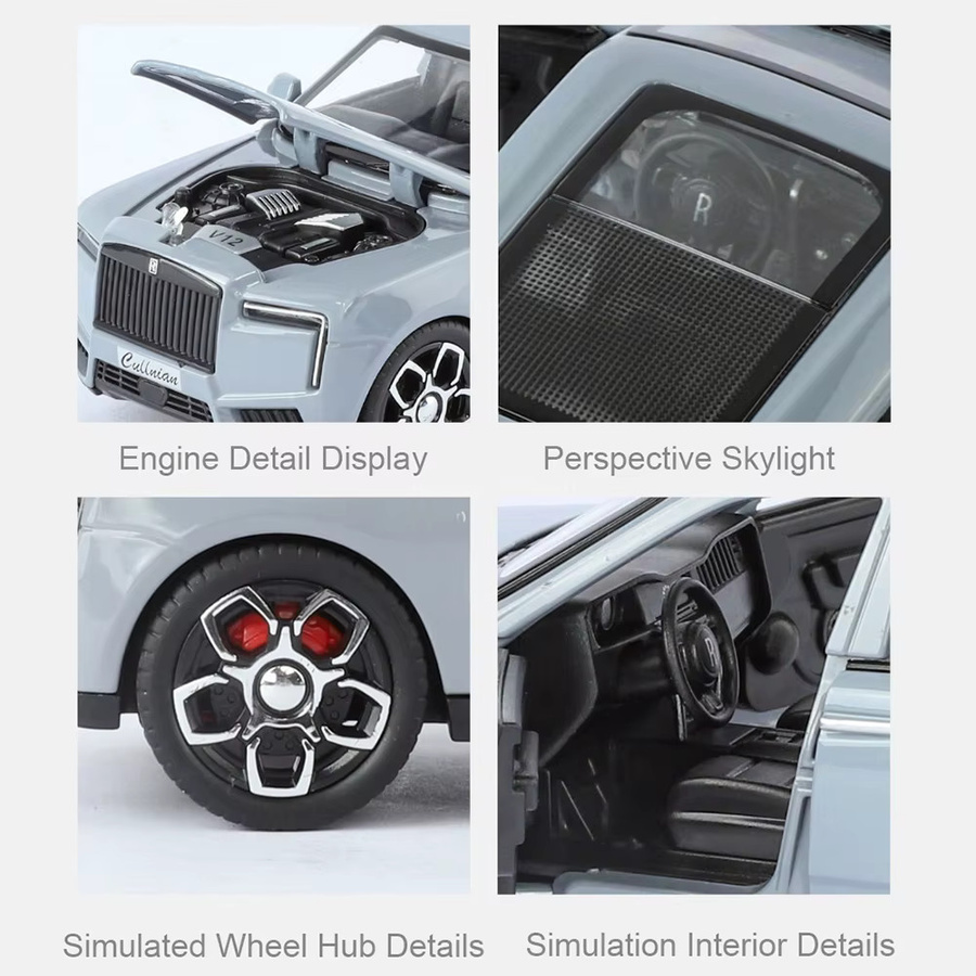 MAKEDA Rolls Royce Cullinan Modellauto, 1:32, Metall, mit Musik, 6 Türen geöffnet - Bild 4