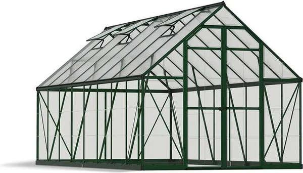 Palram Canopia Balance Gewächshaus Grün mit Polycarbonat-Seitenwänden und Doppeltüren B: 487 cm, H: 244 cm, T: 244 cm