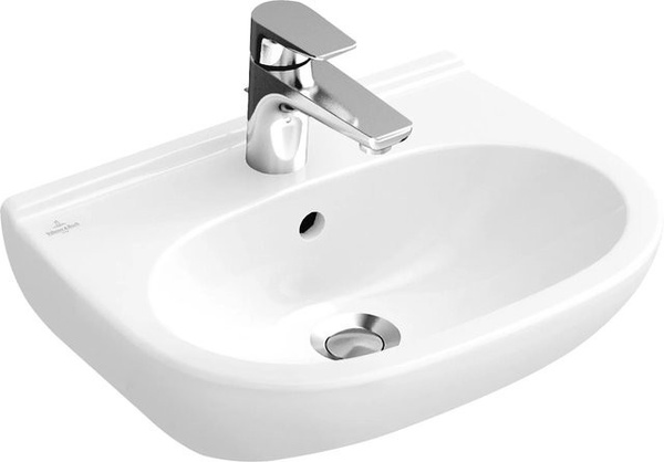 Villeroy & Boch Handwaschbecken O.Novo compact 55 cm in Alpinweiß mit Hahnloch und Überlauf